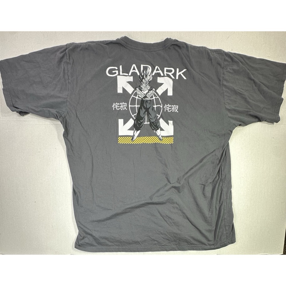 Gladark Dragon Ball Z Goku T-Shirt‎ 3XL Gray Anime Graphic Tee Oversized